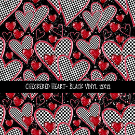 Checkered Heart vinyl sheet 2 color options