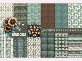 Southwestern Vinyl collection- vinyl sheets-12 designs available