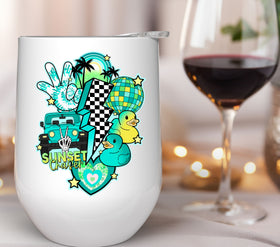 Sunset Chaser Teal UV DTF Decal