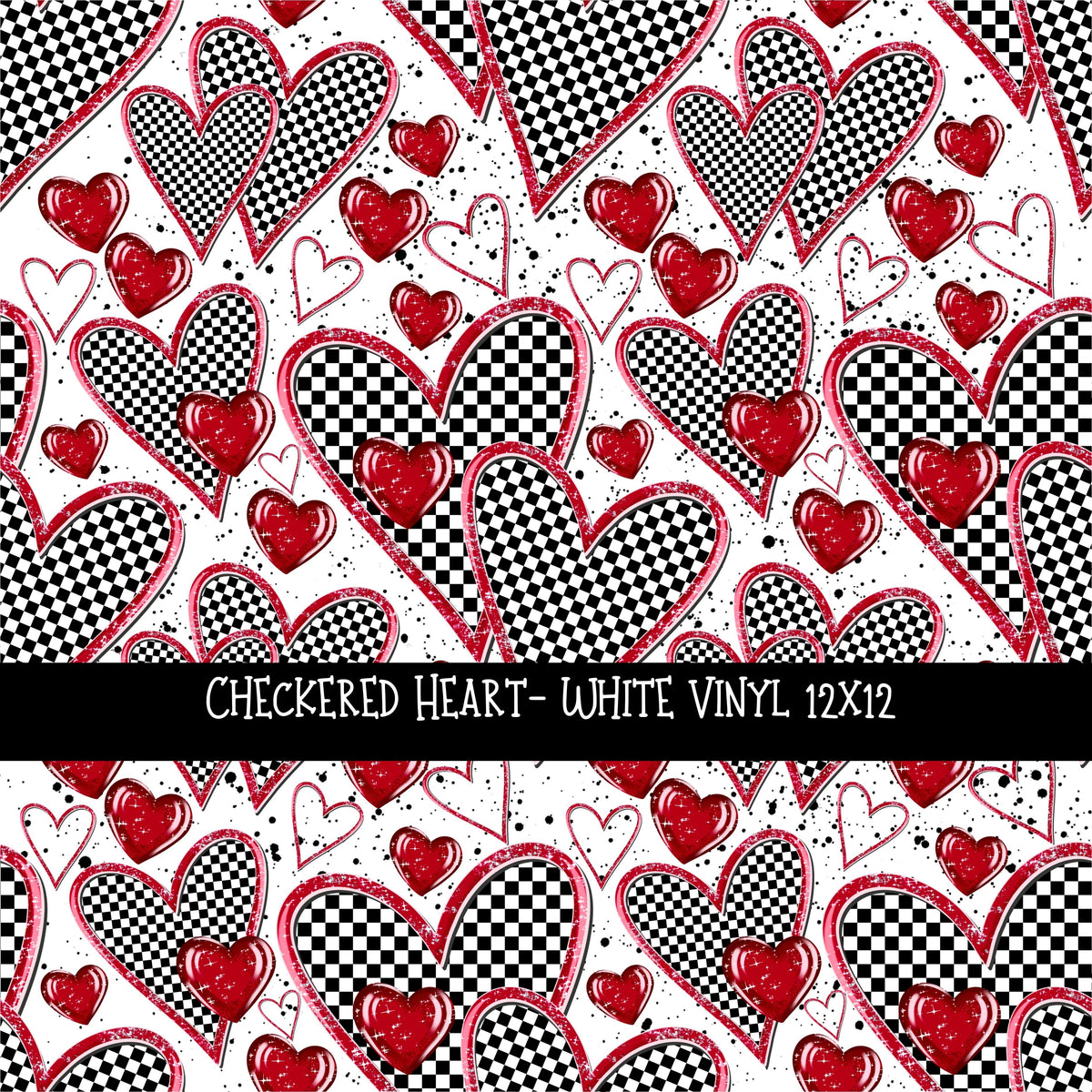 Checkered Heart vinyl sheet 2 color options