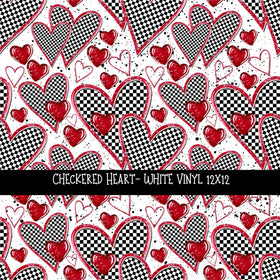 Checkered Heart vinyl sheet 2 color options