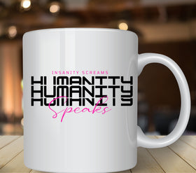 Humanity Speaks pink and black UV DTF Decals
