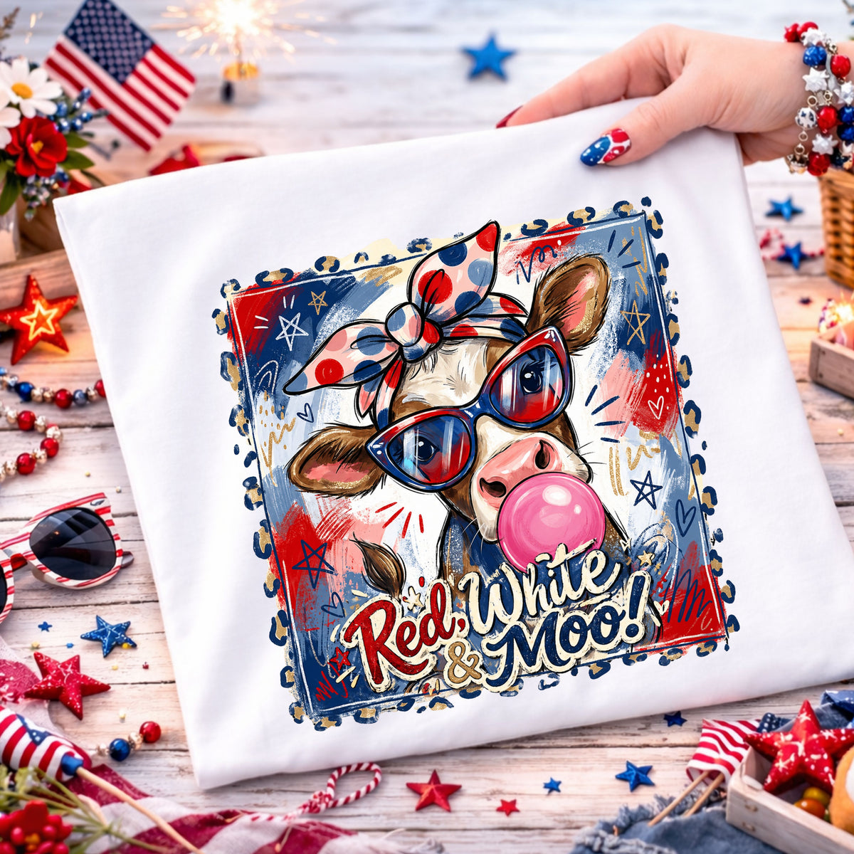 Red White and Moo DTF Transfers