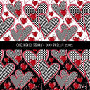 Checkered Heart Duo precut vinyl sheet- 2 coordinating patterns on one sheet
