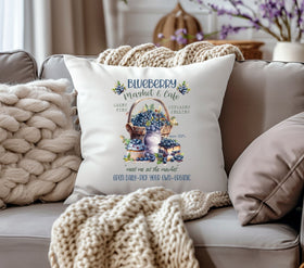 Blueberry market DTF Transfers for pillows and towels