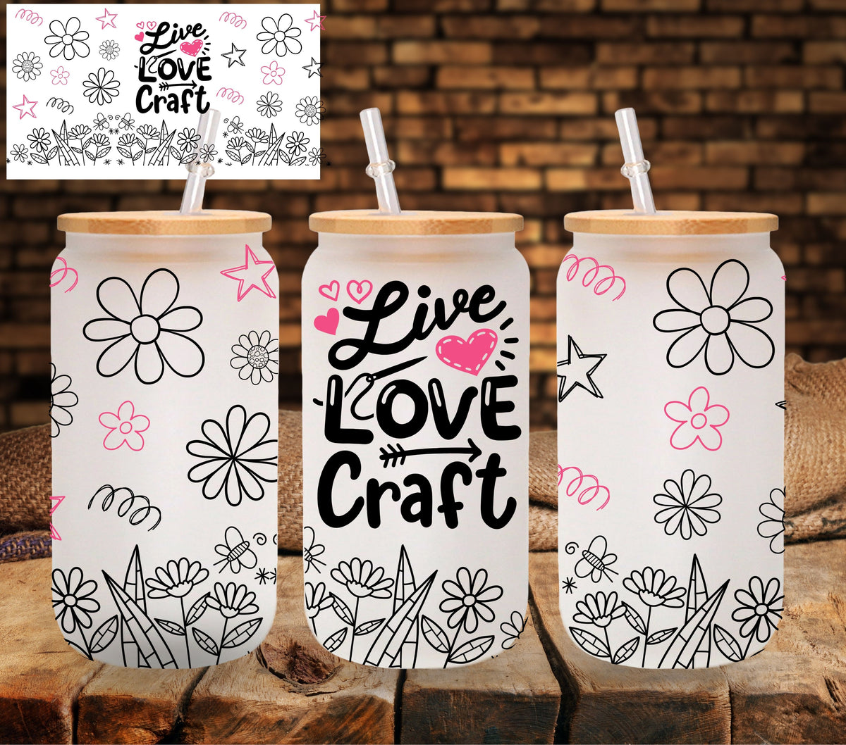 Live Love Craft UV DTF Libbey wrap