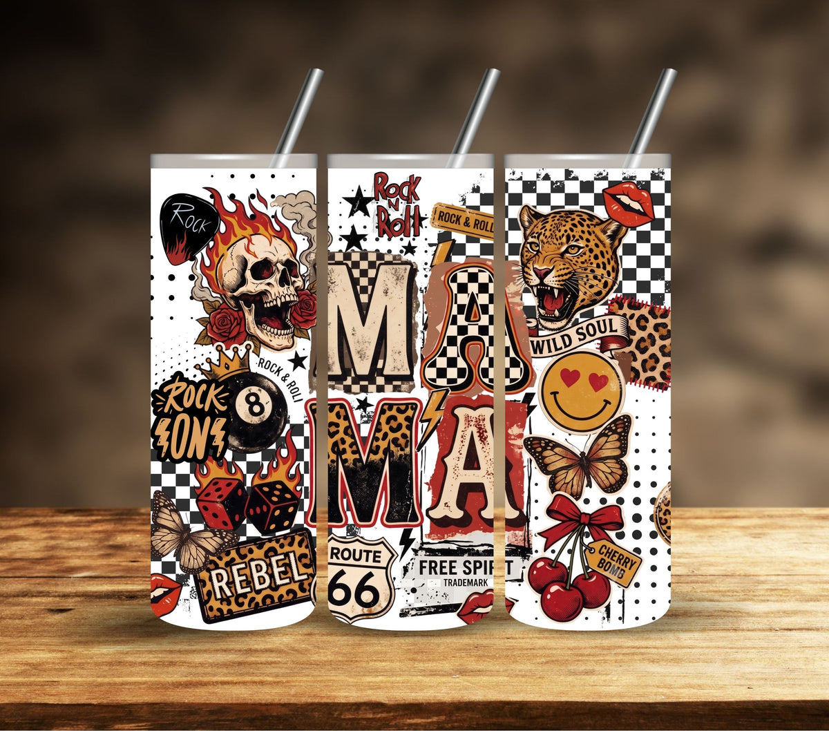 Rock On UV DTF  tumbler wraps 2 sizes