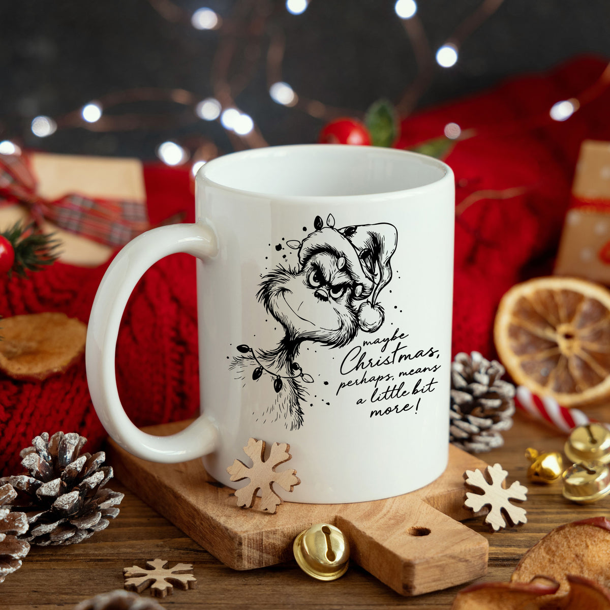 Maybe Christmas Sketch Black UV DTF Decal