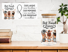 Best friends forever UV DTF Libbey wrap