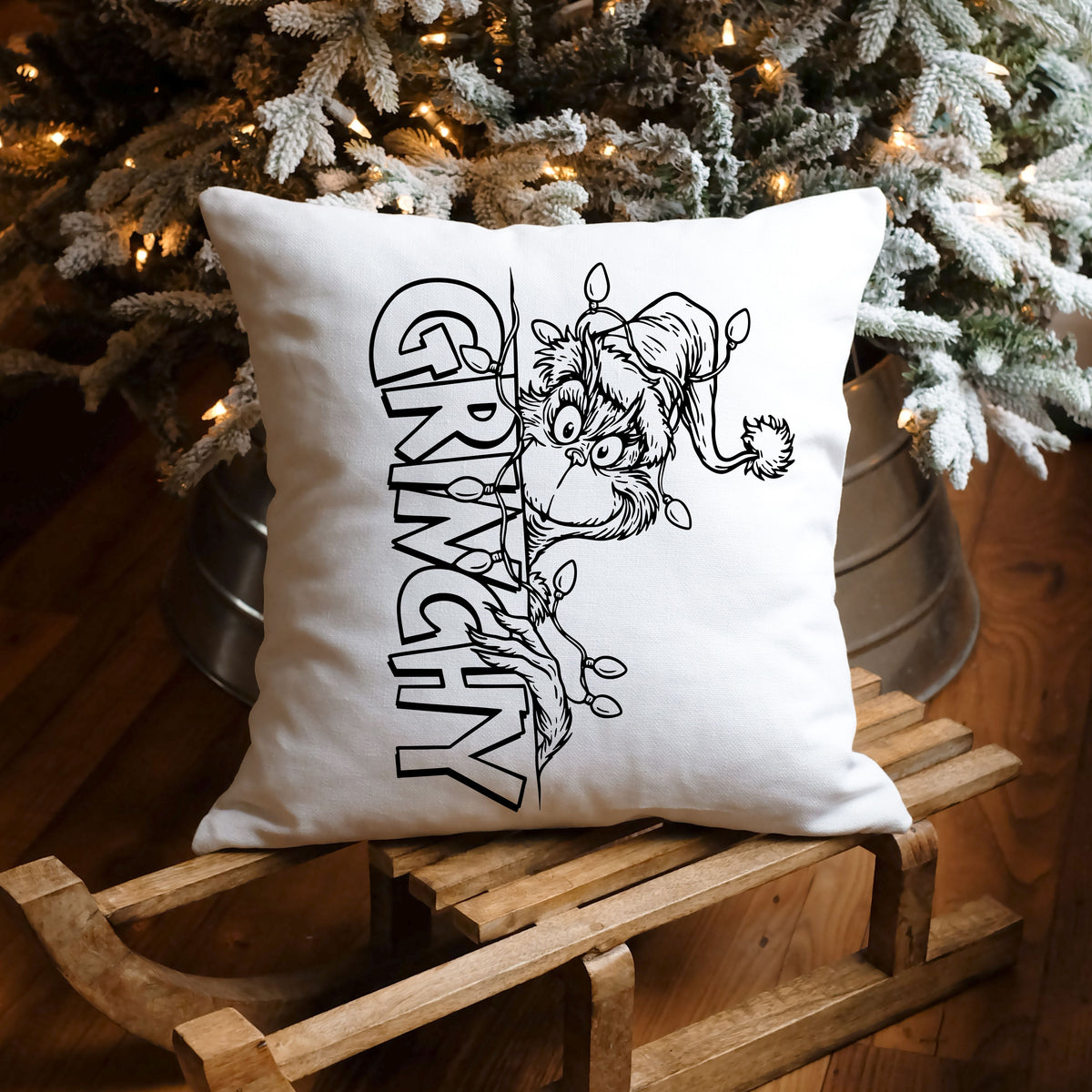 Grinchy Sketch Black DTF Transfers