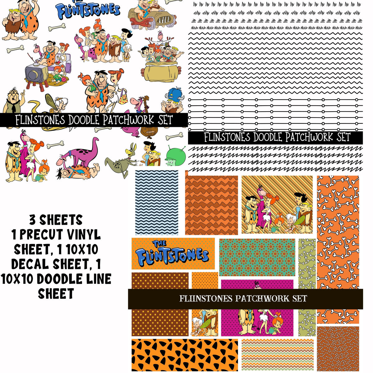 Flinstones Doodle Patchwork Set
