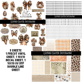 Leopard Easter Doodle Patchwork Set