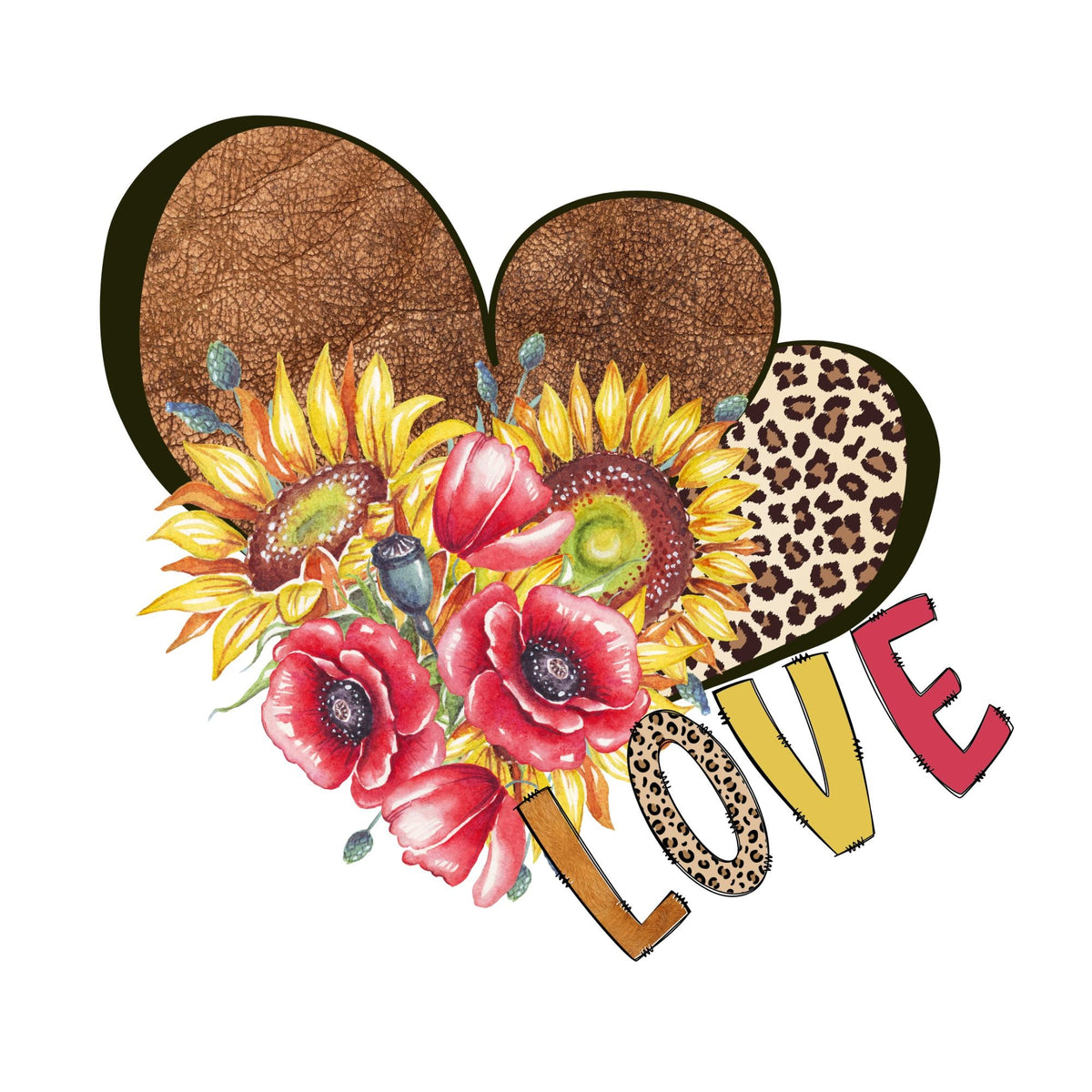 Love w/ Sunflowers UV DTF Decals