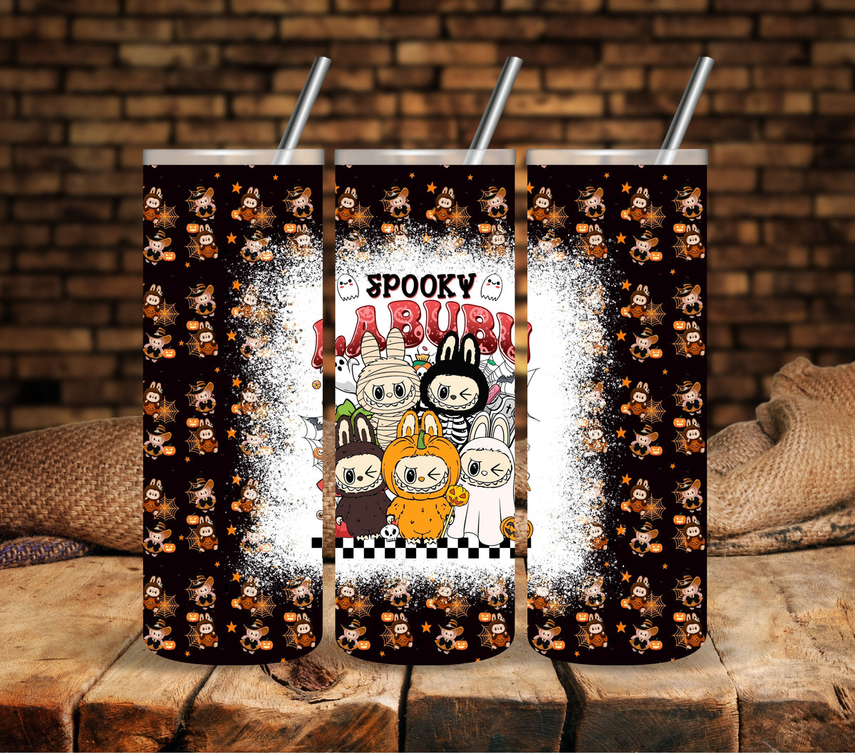 Spooky Labubu Vinyl tumbler wraps