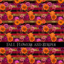 Fall Flowers and Stripes 12x12 vinyl sheet