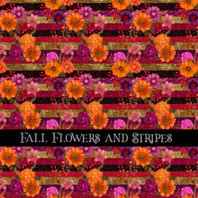 Fall Flowers and Stripes 12x12 vinyl sheet
