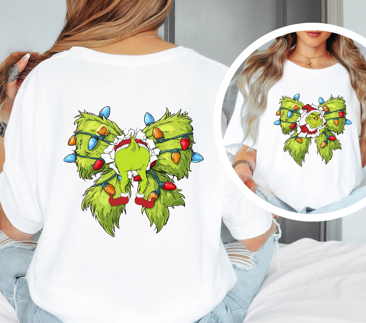 Bottoms up Grinch DTF Transfers- 2 piece set