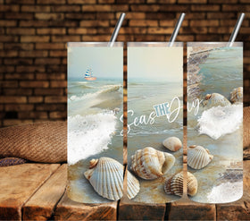 Seas the Day Vinyl tumbler wraps