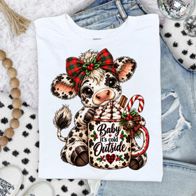 Candy Cane Cow DTF Transfers
