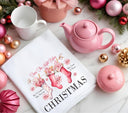 Twas the Night Before Christmas Pink DTF Transfers for pillows and towels