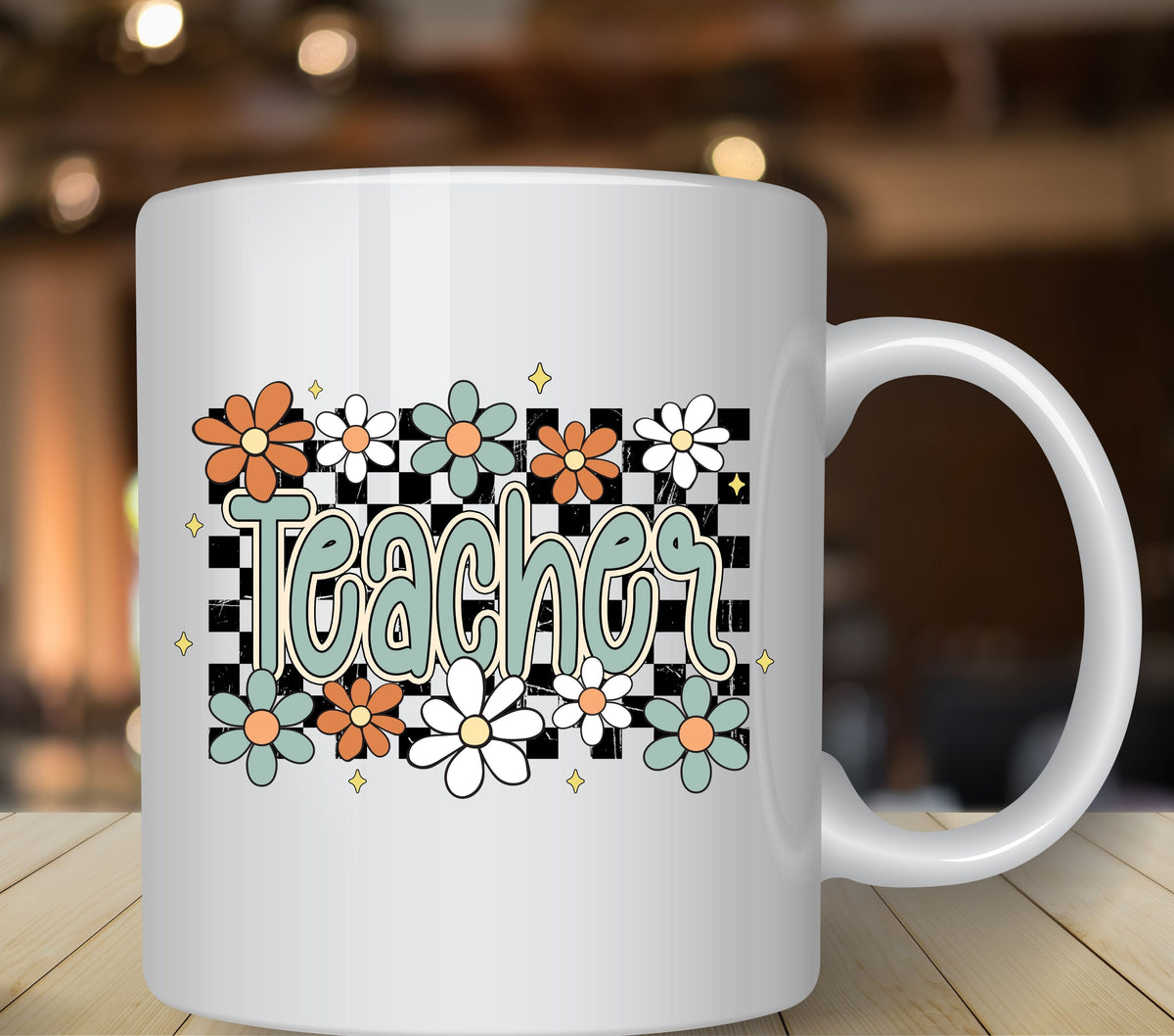 Retro floral teacher  UV DTF Decals