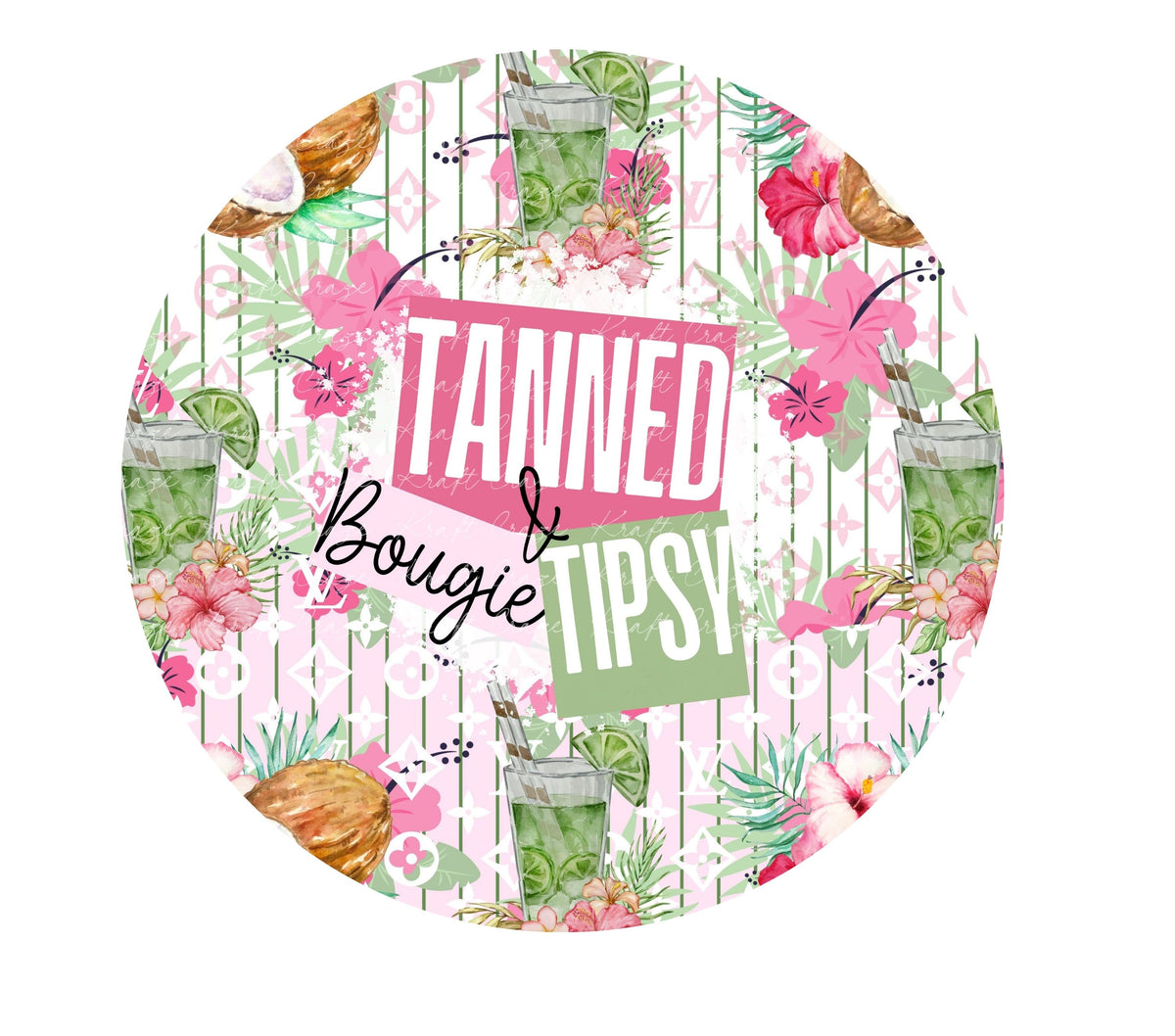 Tanned Bougie and Tipsy Tumbler Butt UV DTF Decals 5 Sizes