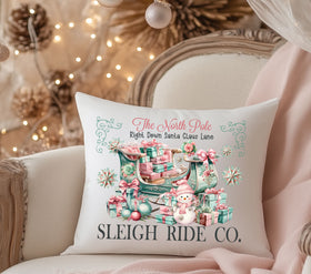 Santa Claus Lane DTF Transfers for pillows and towels