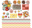 Good Vibes Decal Sheet UV DTF Decal accent Sheet 10x10