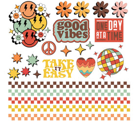 Good Vibes Decal Sheet UV DTF Decal accent Sheet 10x10