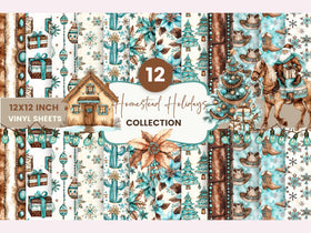 Homestead Holidays Vinyl collection- 12x12 vinyl sheets-12 designs available