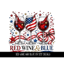 Red wine and Blue UV DTF Decal