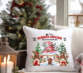 Reindeer Crossing Gnomes DTF Transfers for pillows and towels