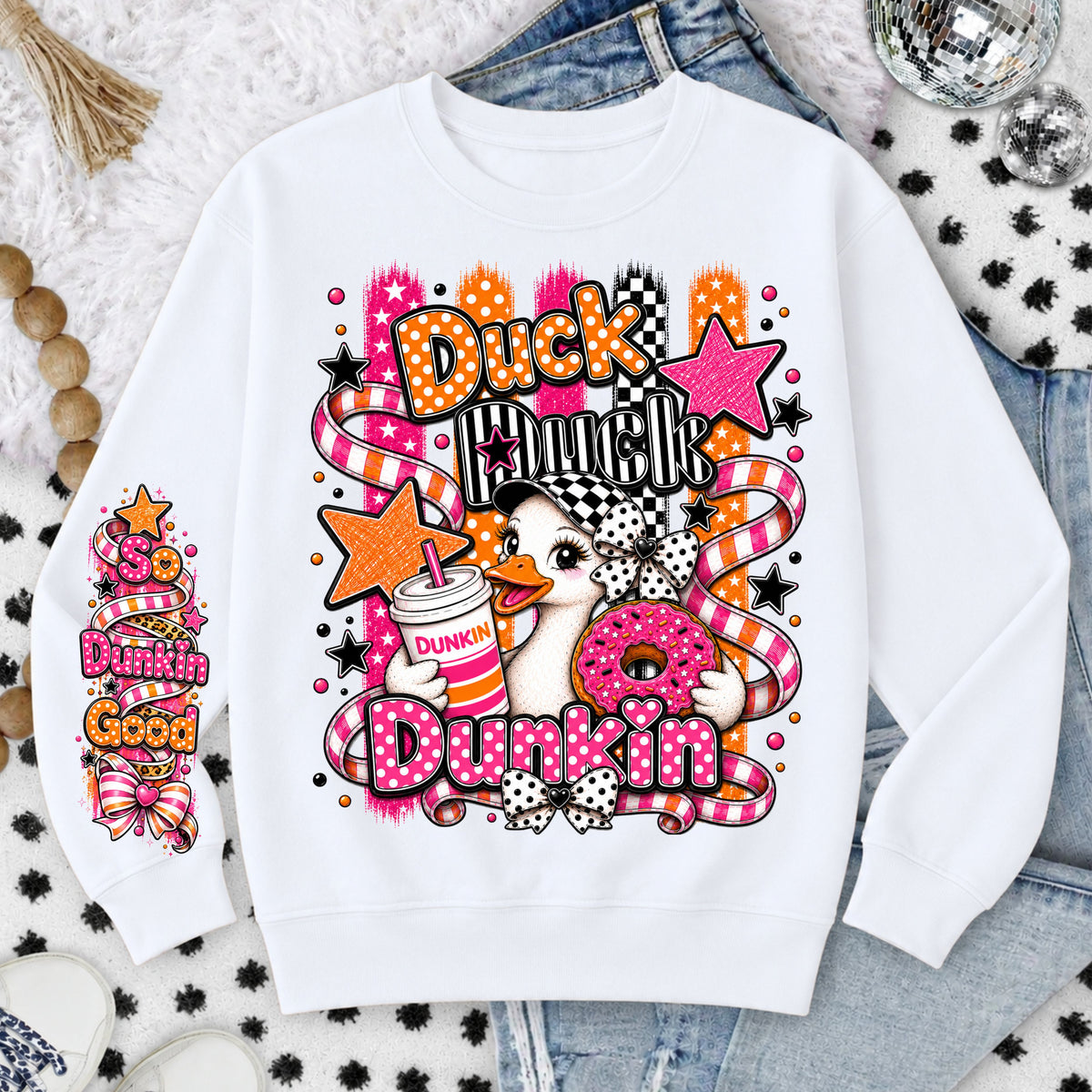 Duck Duck Dunkin Coquette DTF Transfers 2 pc set