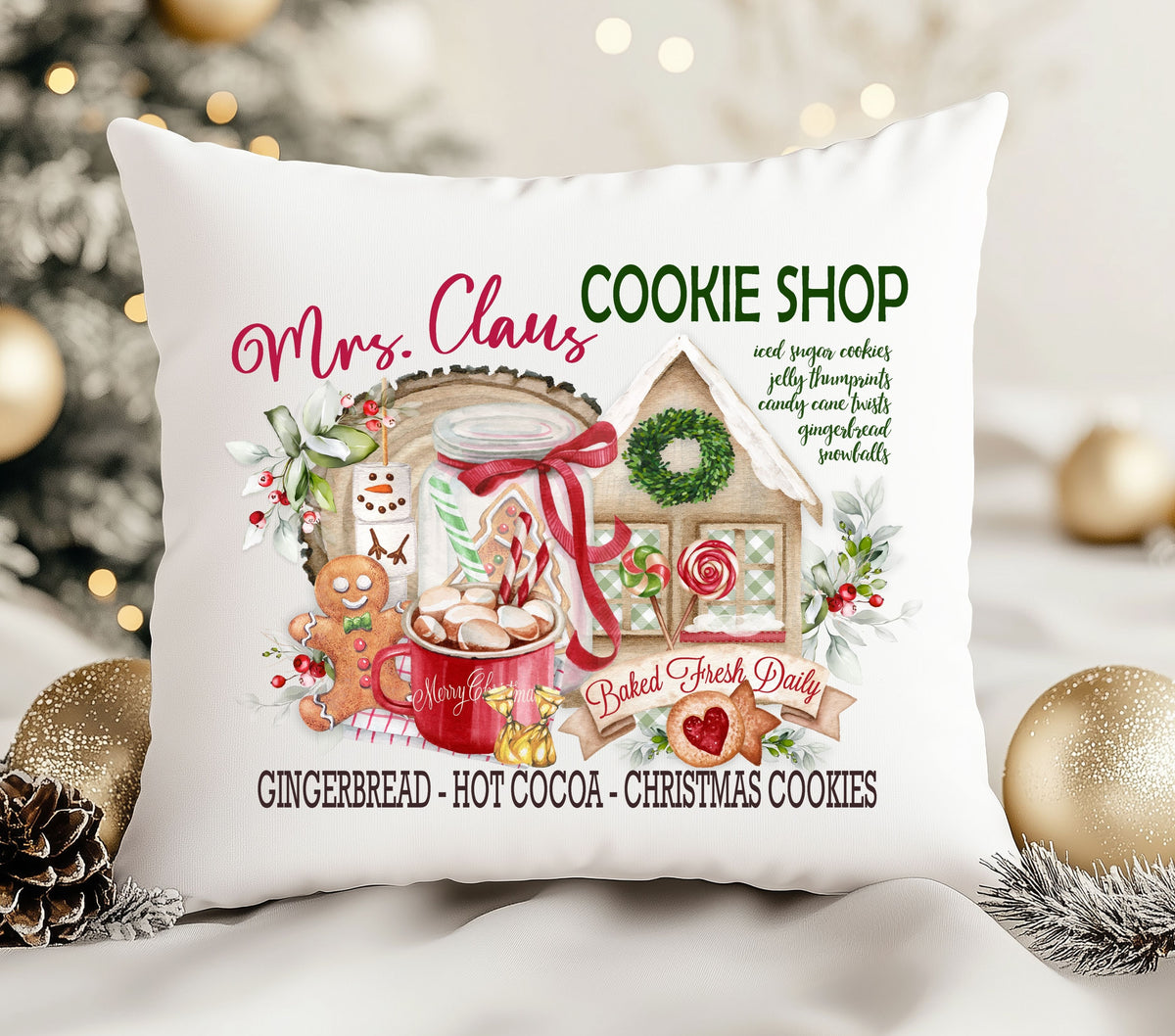 Cookie Shop DTF Transfers for pillows and towels