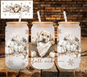 Fall Vibes Puppy UV DTF Libbey wrap