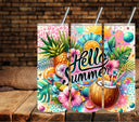 Hello Summer coconut Vinyl tumbler wraps