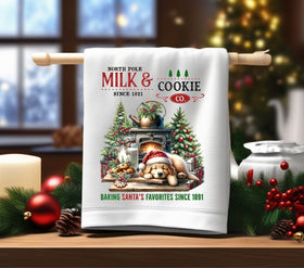 North Pole Milk and Cookie Co. DTF Transfers for pillows and towels