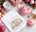 Christmas Village Pink DTF Transfers for pillows and towels