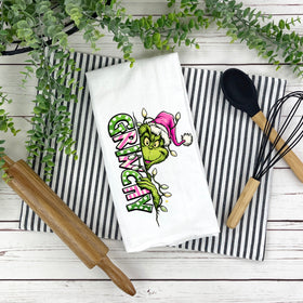 Grinchy full color Pink DTF Transfers