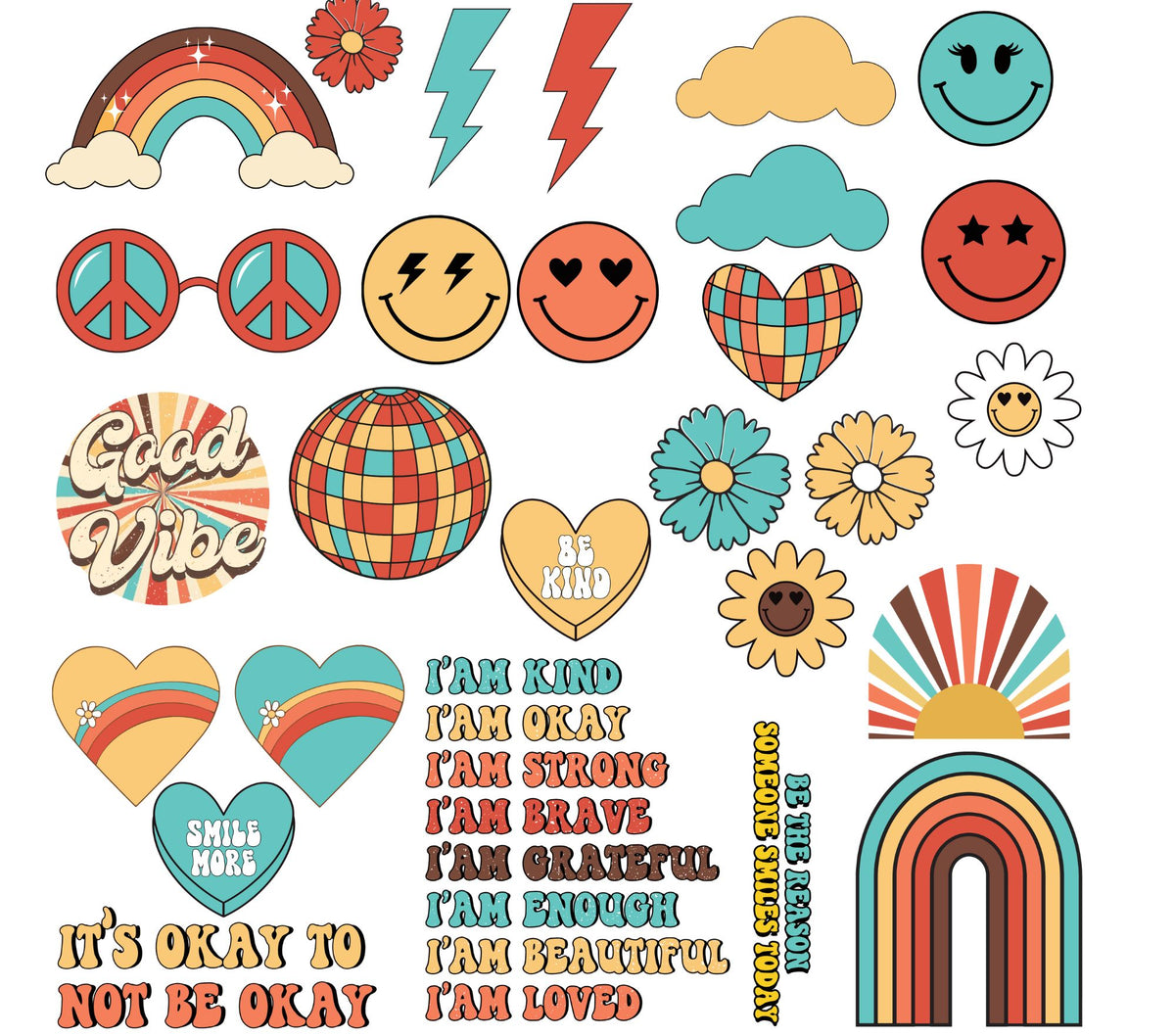 It's Ok Decal Sheet UV DTF Decal accent Sheet 10x10