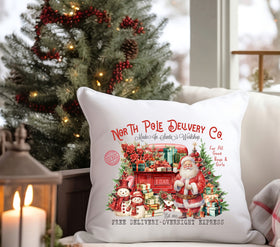 North Pole delivery DTF Transfers for pillows and towels