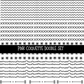 Pink Coquette Doodle Patchwork Set