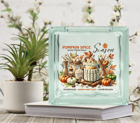 Pumpkin Season Glass Block Decal 2 sizes available