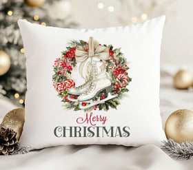 Merry Christmas Ice Skates DTF Transfers for pillows and towels