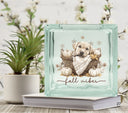 Fall Vibes Puppy Glass Block Decal