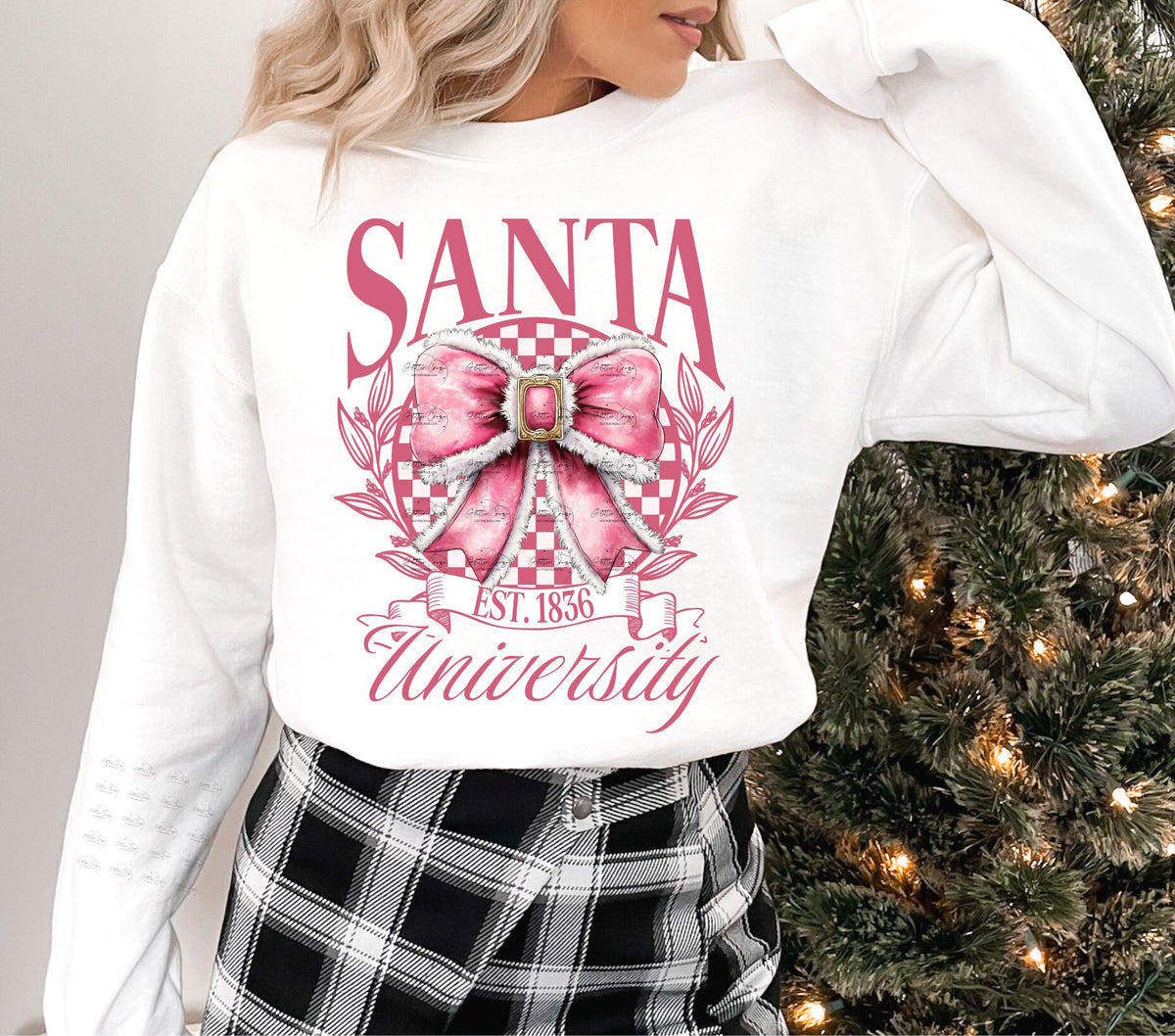 Santa University Pink DTF Transfers