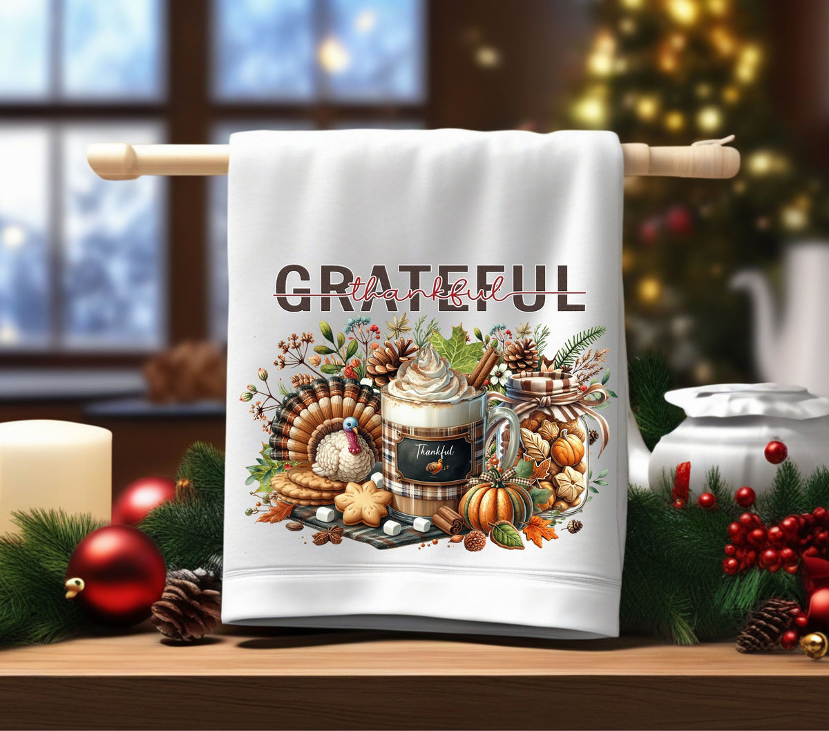 Grateful DTF Transfers for pillows and towels