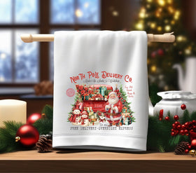 North Pole delivery DTF Transfers for pillows and towels