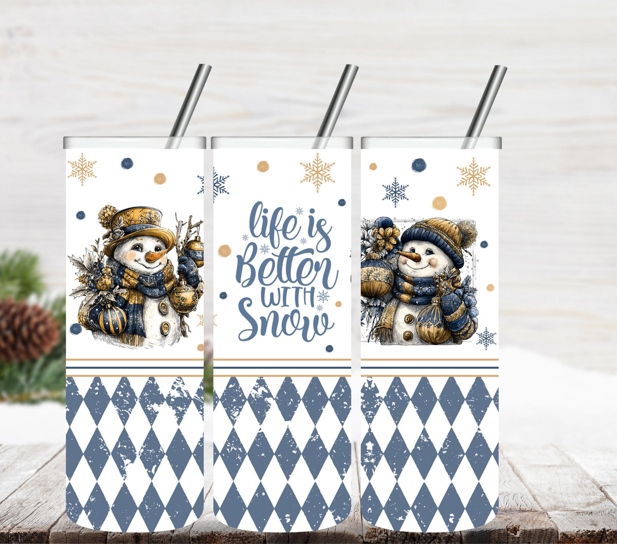 Life is better with snow vinyl tumbler wraps