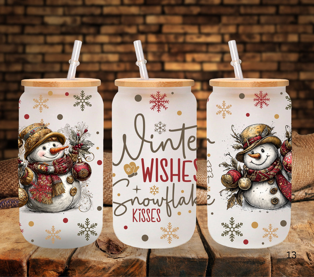 Winter Wishes UV DTF Libbey wrap